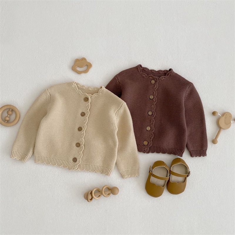 ins 秋新作　ベビー服　長袖　カーディガン　ニット　トップス　セーター　可愛い　女の子　おしゃれ
