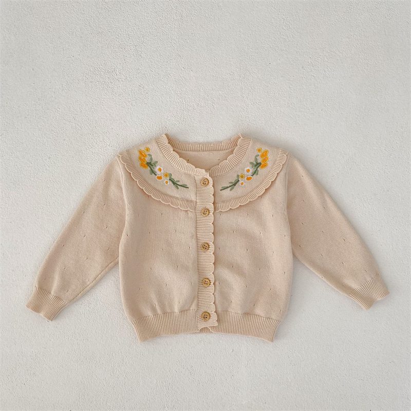 ins 秋新作　ベビー服　長袖　カーディガン　ニット　トップス　セーター　可愛い　女の子　おしゃれ