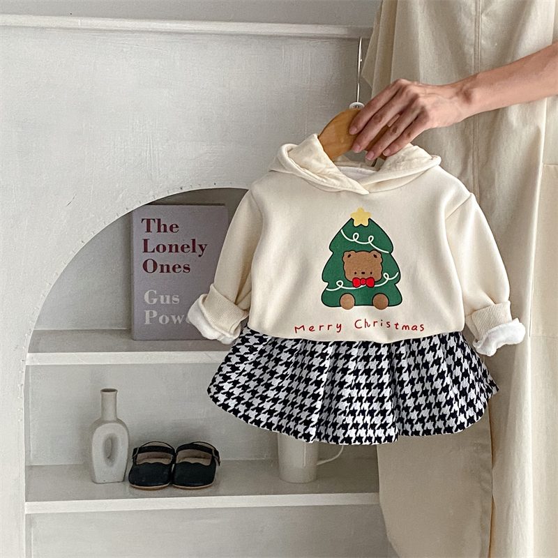 ins 秋冬新作　ベビー服　赤ちゃん　クリスマス　パーカー　裏起毛　サンタ服　子供服　可愛い　トップス