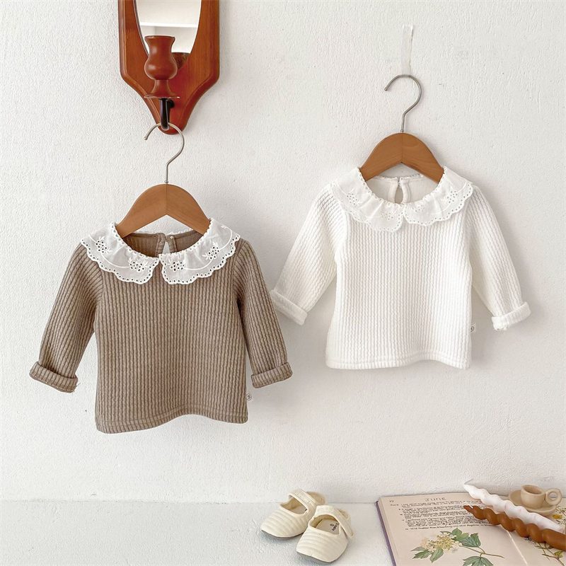 ins 秋新作　ベビー服　レース襟　可愛い　Tシャツ　カジュアル　トップス　インナーシャツ　おしゃれ