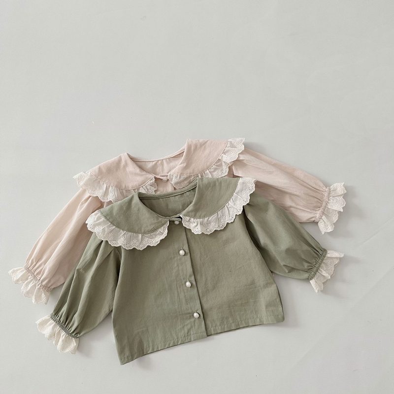 ins 秋新作　ベビー服　女の子　レース　ピーターパン襟　コート　可愛い　おしゃれ　トップス　子供服
