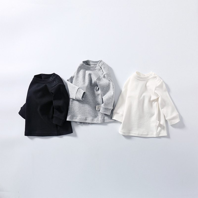 insスタイル　春秋　ベビー服　クルーネック　長袖Tシャツ　カジュアル　無地　トップス　インナーシャツ