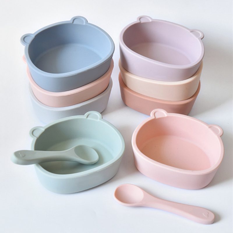 キッズ　スプーン　クマ ボウル　セット　カトラリーセット　食器セット　シリコン　可愛い　2点セット