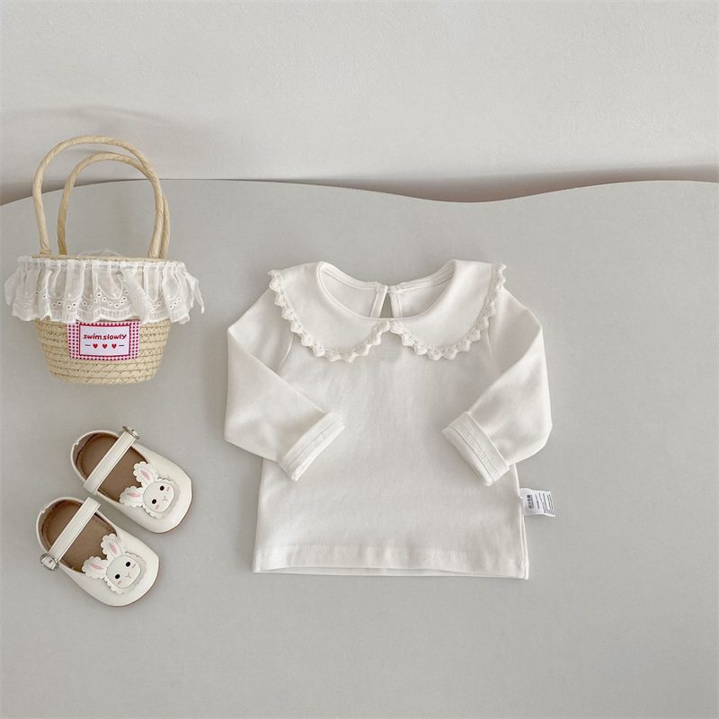 ins 秋新作 ベビー服 女の子 ピーターパンカラー 長袖Tシャツ カジュアル トップス 子供服 可愛い