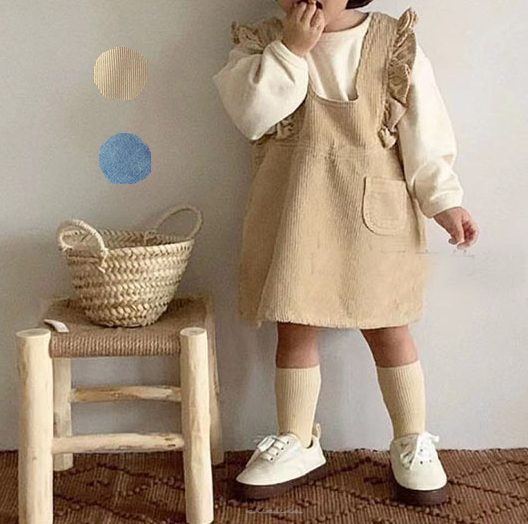 ins 秋新作　ベビー服　女の子　デニム　コーデュロイ　サロペットスカート　子供服　可愛い　スカート