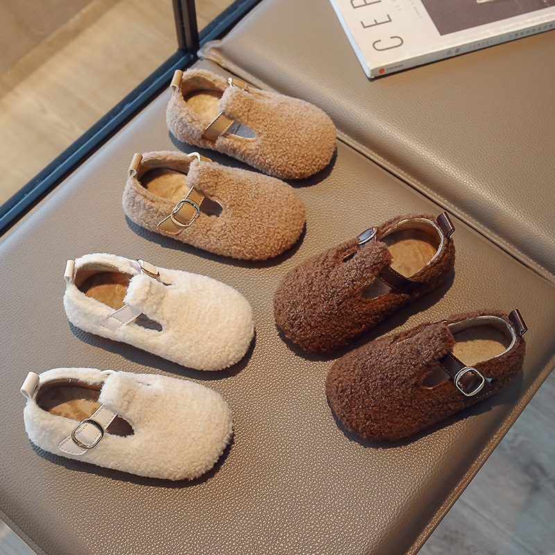 ins 秋冬新作　もこもこ　部屋着　子供靴　ベビー靴　赤ちゃん　シューズ　可愛い　マジックテープ　3色