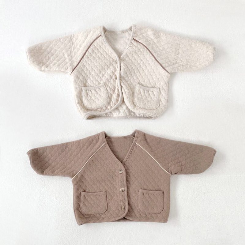 ins 秋新作　ベビー服　Vネック　ジャケット　カジュアル　トップス　可愛い　アウター　コート