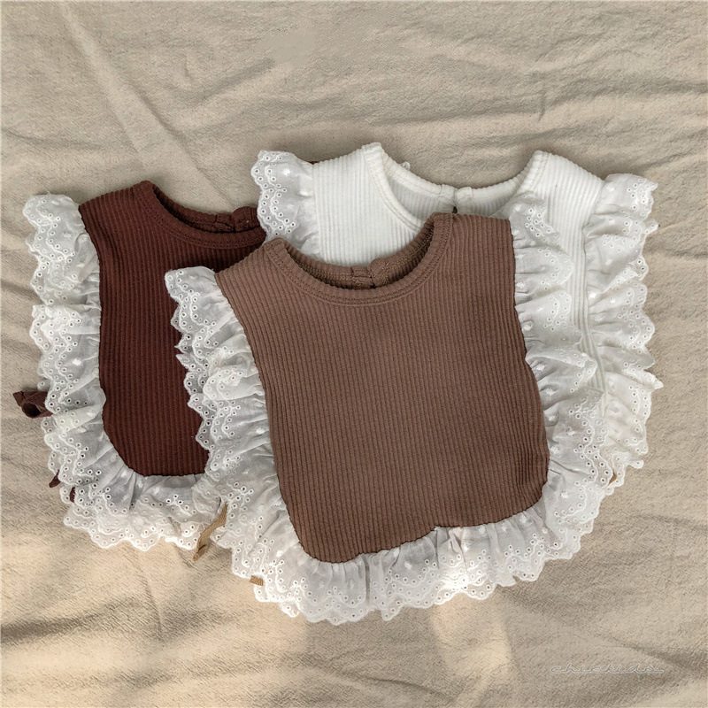 ins　ベビーエプロン ベスト　レース飾り　子供ジレ　子供服　おしゃれ　重ね着　赤ちゃん　可愛い