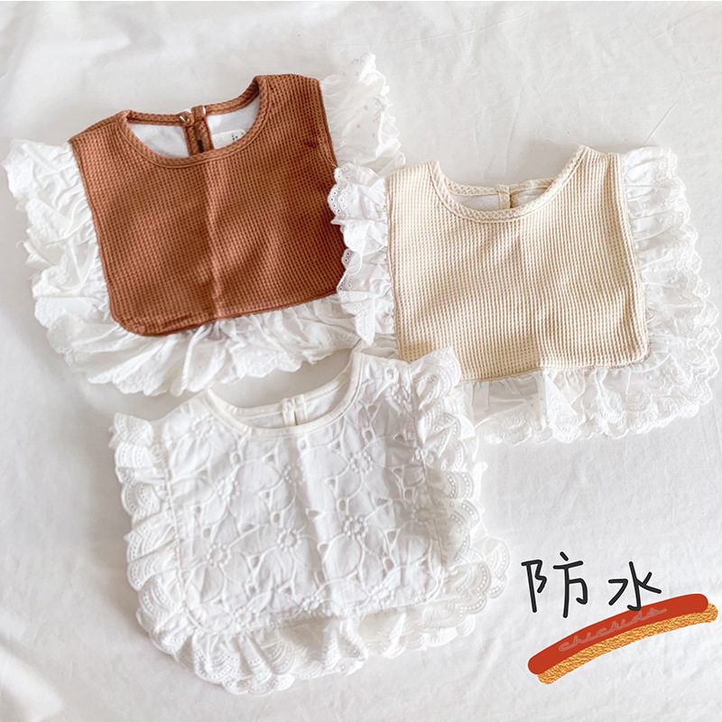 ins 秋　ベビーエプロン ベスト　レース飾り　子供ジレ　子供服　おしゃれ　重ね着　赤ちゃん　可愛い
