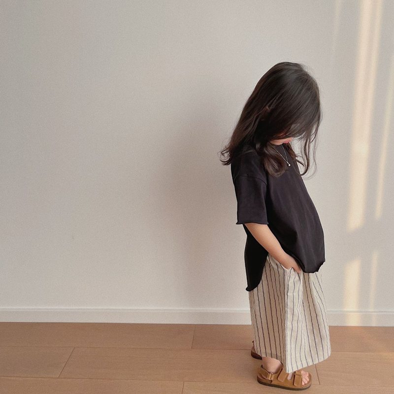 ins 新作　子供　無地　ゆったり　森ガール　Tシャツ　キッズ服　女の子　男の子　トップス カジュアル