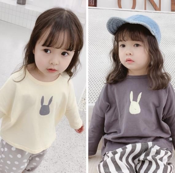 キッズ　長袖　Tシャツ　秋　韓国 子供服　女の子　男の子　シンプル　トップス　無地　カジュアル