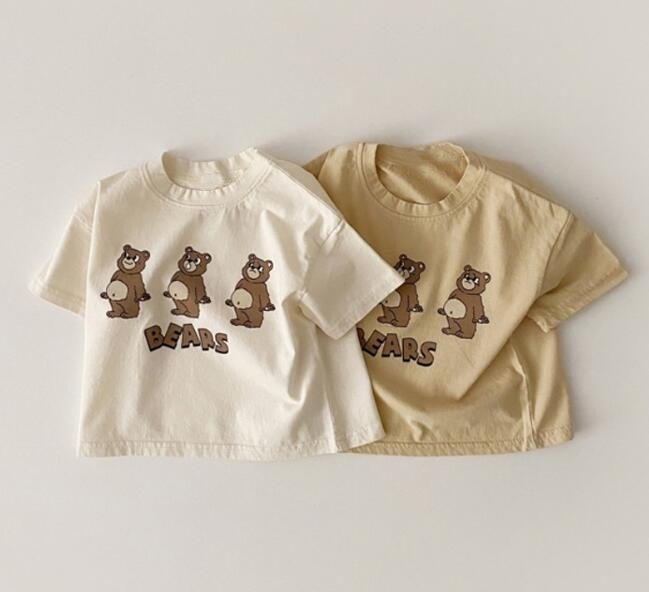 夏　子供服　半袖　Tシャツ　キッズ服 クマ　カジュアル　トップス　女の子　男の子　韓国風 子供服