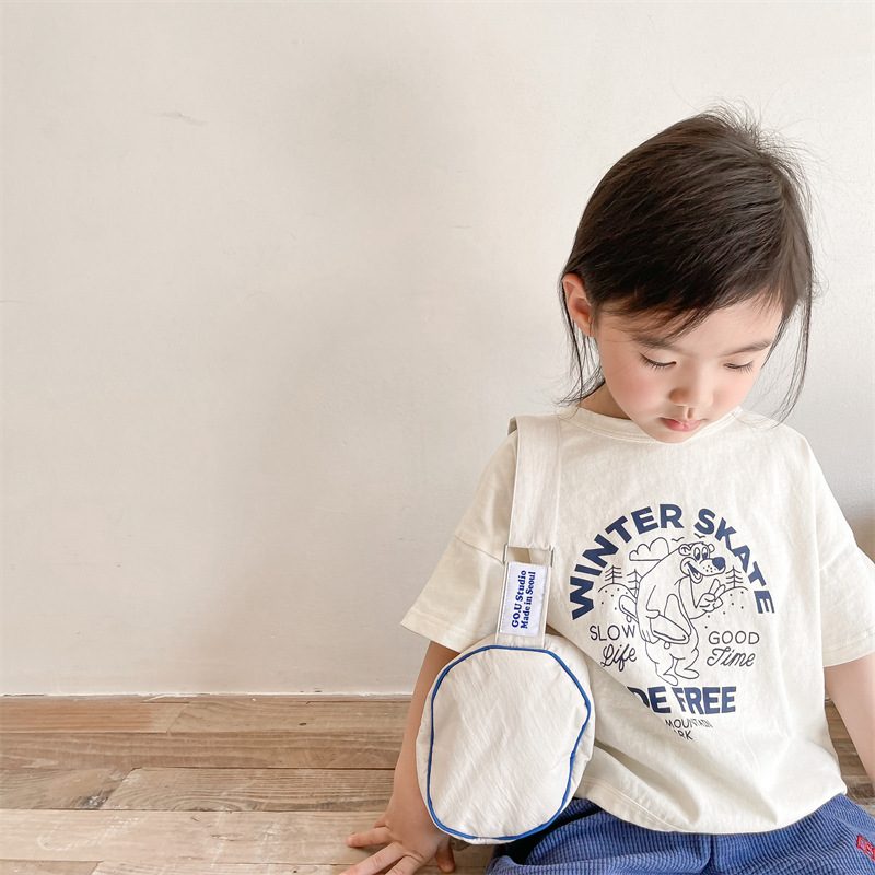ins　夏新作　子供服　半袖Tシャツ　プリント　カジュアル　トップス　可愛い　柔らかい　Tシャツ　肌着