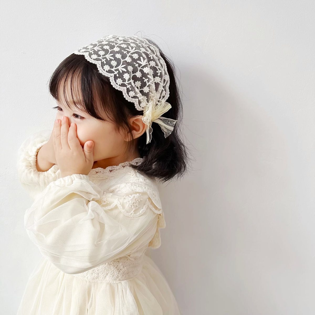 ins風　森ガール　花柄レース　ヘアバンド　女の子　可愛い　おしゃれ　ヘッドドレス　子供髪飾り　雑貨