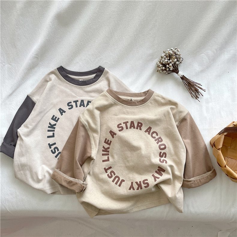 ins 秋新作　子供服　長袖　Tシャツ　カジュアル　トップス　男の子　女の子　可愛い　プリント　英字