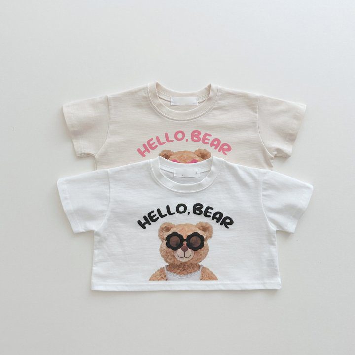 ins 夏新作　子供服　クルーネック　可愛い　クマ柄　Tシャツ　カジュアル　トップス　柔らか　半袖
