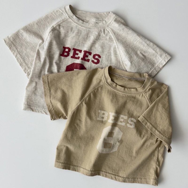 ins 夏新作 子供服 半袖 Tシャツ 男女兼用 カジュアル トップス 可愛い 英字 プリント 柔らかい