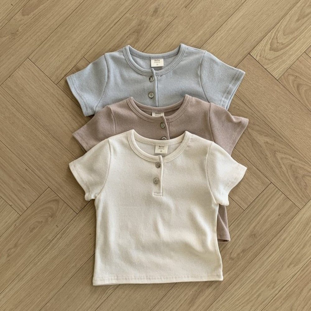 ins 夏新作 子供服 クルーネック 半袖 Tシャツ カジュアル 無地 シンプル トップス 柔らかい