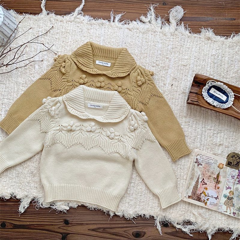 ins 秋新作　子供服　女の子　ジャカード　ニット　トップス　セーター　可愛い　おしゃれ　カジュアル