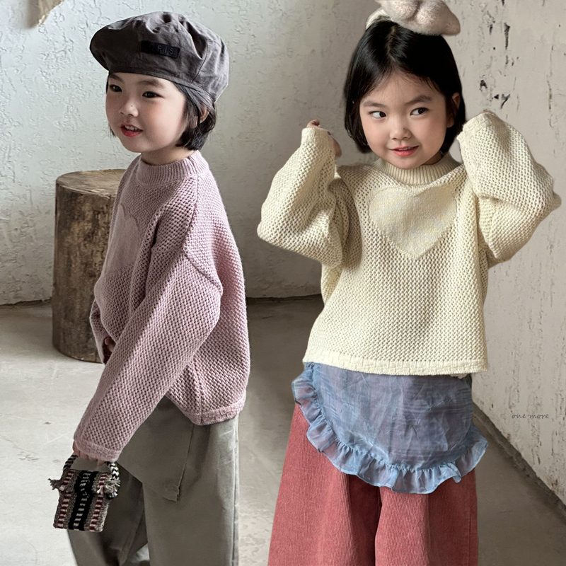 ins 秋新作 子供服 ハート セーター 可愛い 女の子 キッズ服 ニット カジュアル トップス