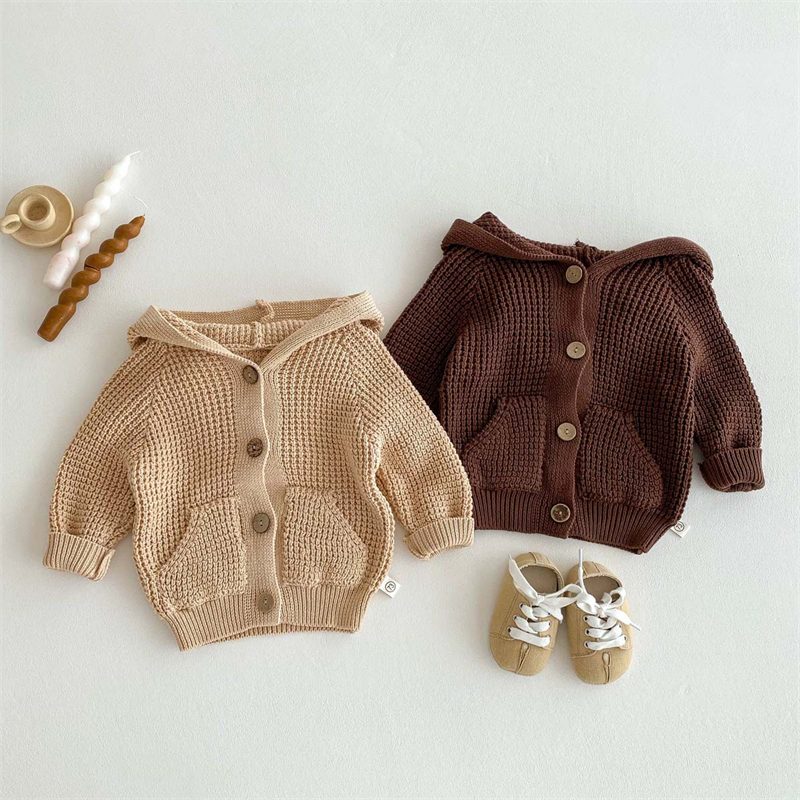 ins 秋新作　子供服　女の子　女の子　カーディガン　クマ耳　ニット　トップス　可愛い　アウター