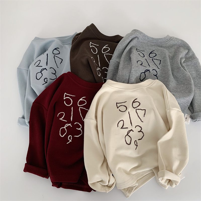 ins 秋新作　子供服　ユニセックス　長袖　Tシャツ　キッズ　カジュアル　トップス　トレーナー　5色