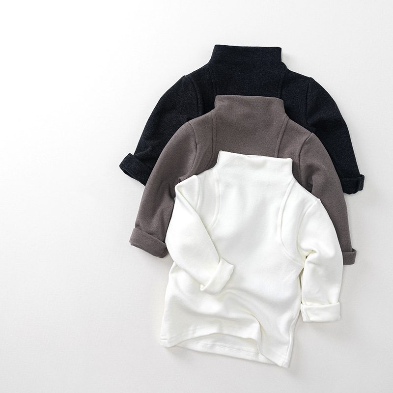 ins 秋冬新作　子供服　キッズ　ハイネック　長袖　リヨセルＴシャツ　あったか　トップス　韓国風子供服