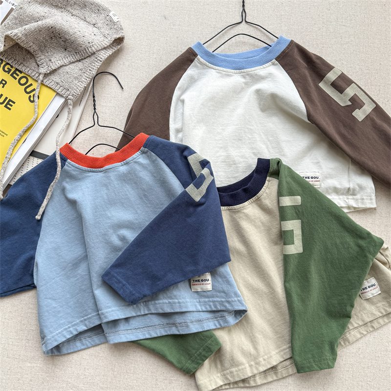 ins 秋新作　子供服　キッズ　ラグランスリーブ　Tシャツ　カジュアル　トップス　可愛い　プルオーバー