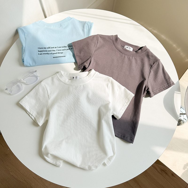 夏新作　子供服　半袖　Tシャツ　男女兼用　カジュアル　トップス　可愛い　英字　プリント　柔らか