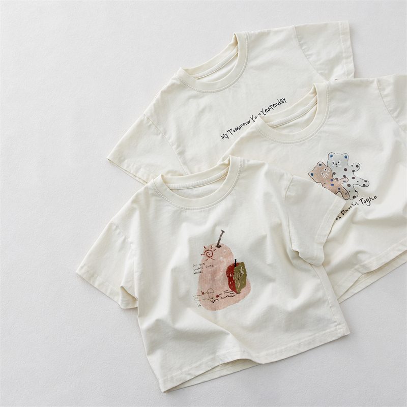 夏新作 子供服 男女兼用 キッズ 半袖 Tシャツ カジュアル トップス 可愛い おしゃれ 3色