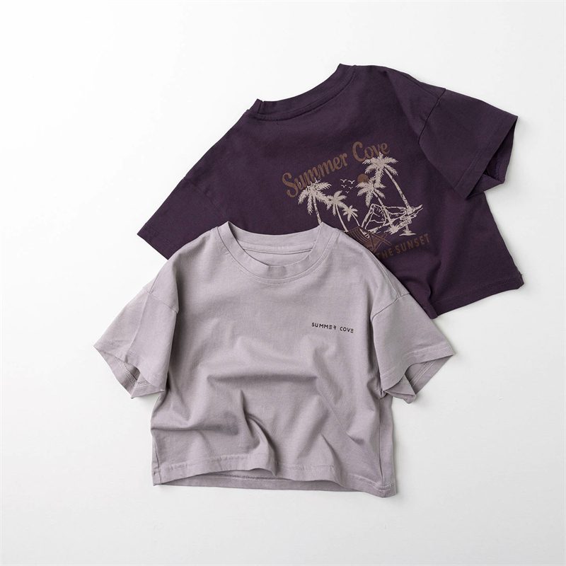 夏新作　子供服　男女兼用　キッズ　半袖　Tシャツ　カジュアル　トップス　可愛い　おしゃれ　2色