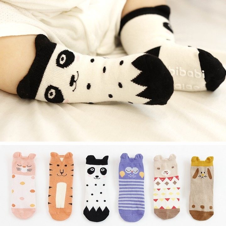 同梱でお買い得 コットン靴下 ベビー靴下 キッズ靴下 子供ソックス 動物柄 格安ソックス 滑り止め