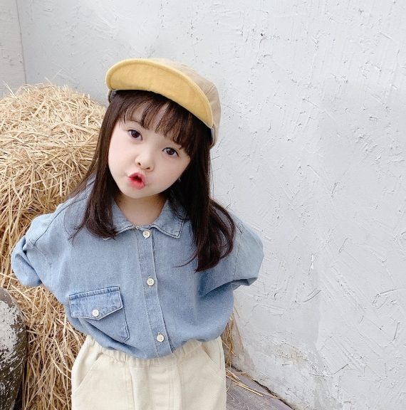 秋 子供服 デニムシャツ カジュアル トップス 男の子 女の子 肌着 長袖シャツ 可愛い 普段着