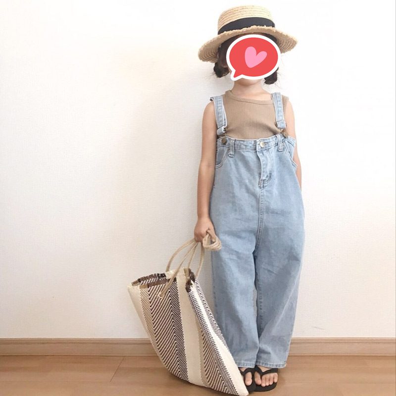 ins 春秋 定番 デニムパンツ デニムオーバーオール サロペット ジーンズ 子供服 カジュアル 親子服