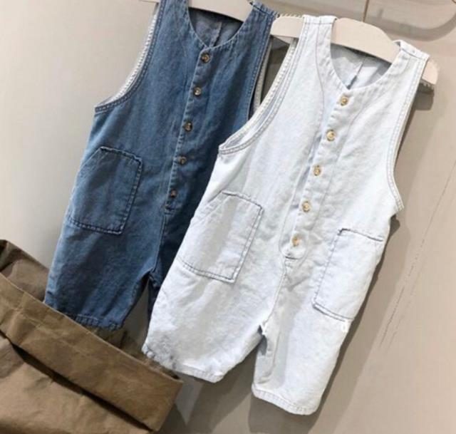 夏新作 オーバーオール 男女兼用 サロペット デニム キッズパンツ 親子服 ズボン 子供服