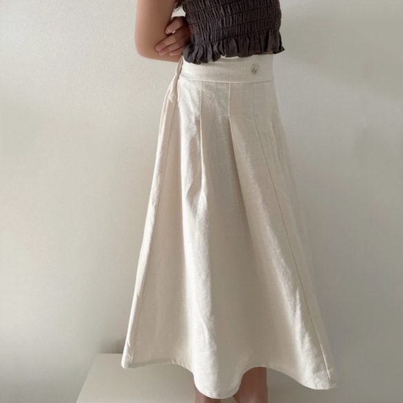 ins 夏新作　女の子　綿麻　ロングスカート　森ガール　Aライン　子供服　フリル　可愛い　おしゃれ