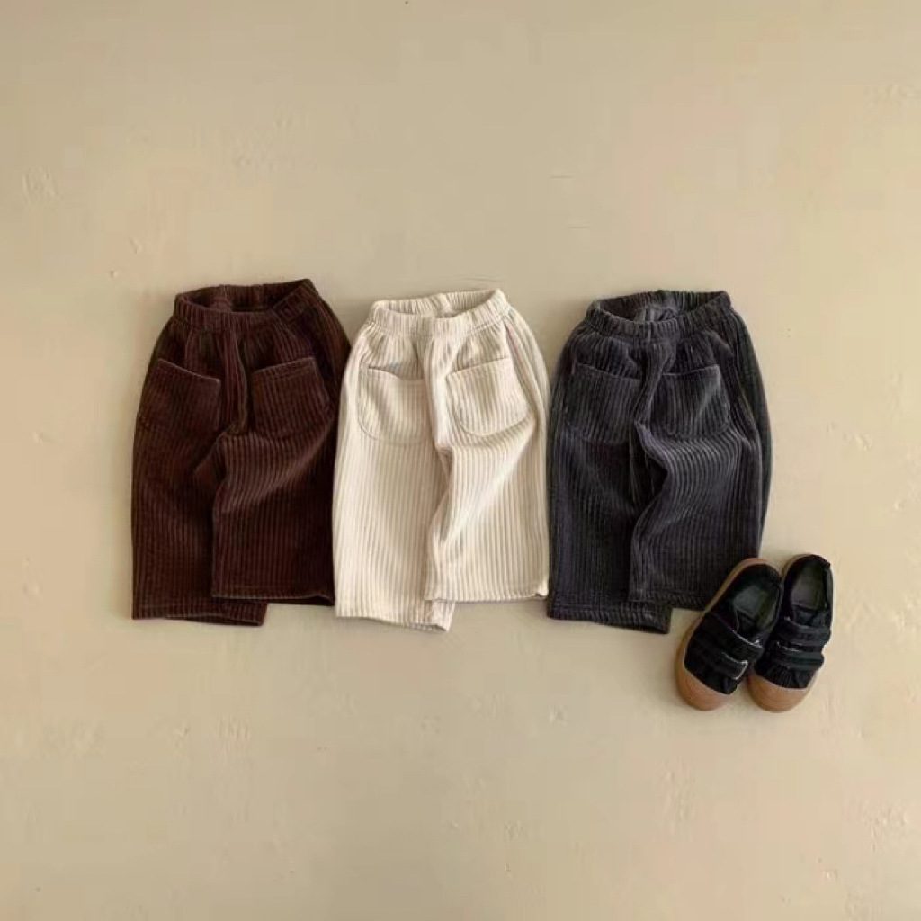ins 秋新作　子供服　カジュアル　コーデュロイ　無地　ロングパンツ　ボトムス　男女兼用　ズボン　春　秋
