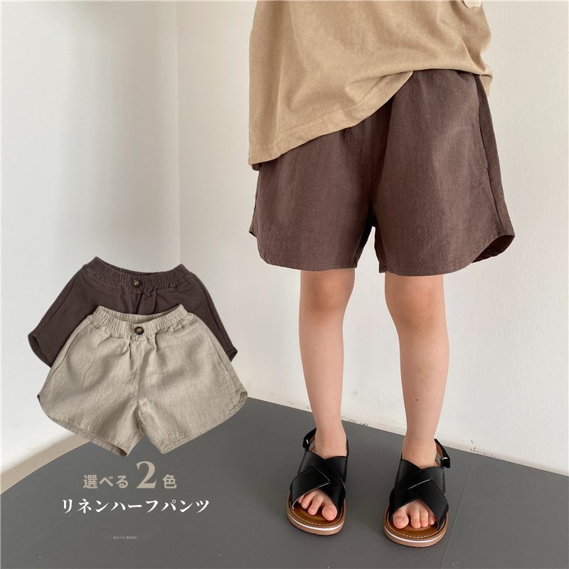 ins 夏新作　子供服　綿麻　ショートパンツ　ユニセックス　カジュアル　ボトムス　可愛い　おしゃれ