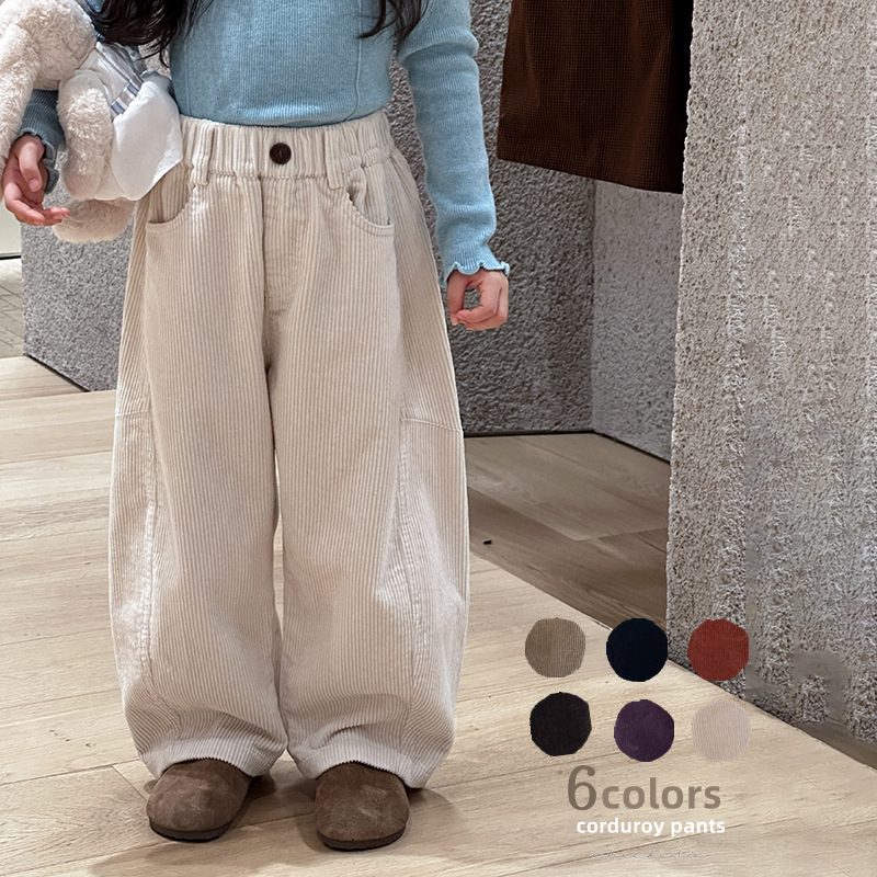 ins 秋新作　子供服　カジュアル　コーデュロイ　ロングパンツ　ユニセック　ボトムス　男女兼用　ズボン