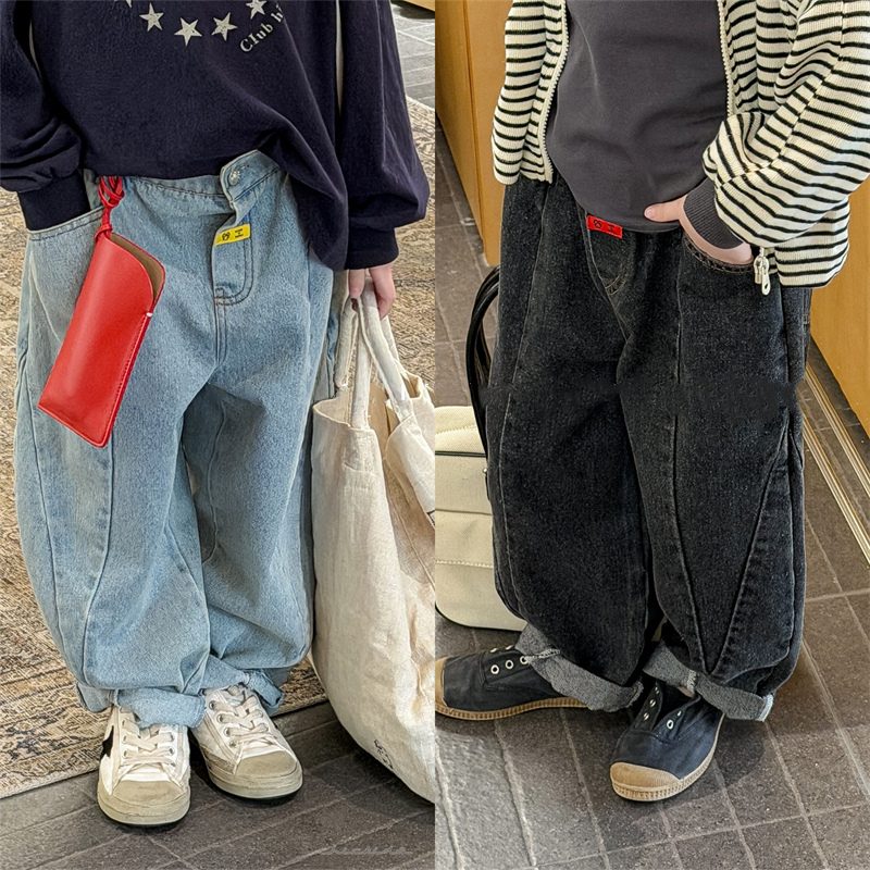 ins 秋新作　キッズ　ゆったり　ジーパン　カジュアル　デニムパンツ　可愛い　子供服　ハーレムパンツ