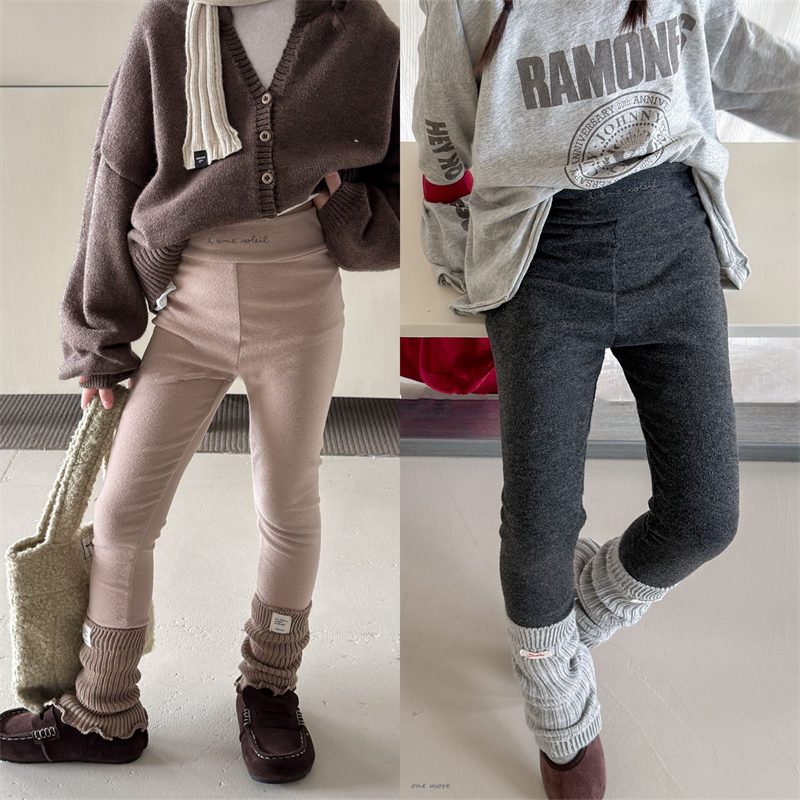 秋新作　子供服　女の子　ハイウエスト　レギンスパンツ　無地　ズボン　ボトムス　可愛い　おしゃれ