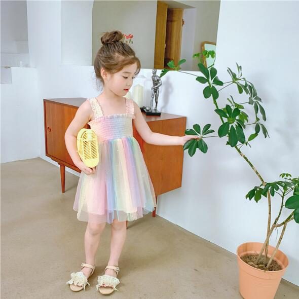 夏 女の子 ワンピース 子供服 キャミ 可愛い チュールワンピース おしゃれ 韓国語ども服