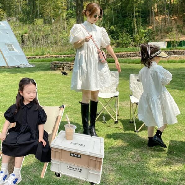 シャツワンピース　キッズ服 可愛い　フリル 親子服　子供服　キッズ　大人気　普段着