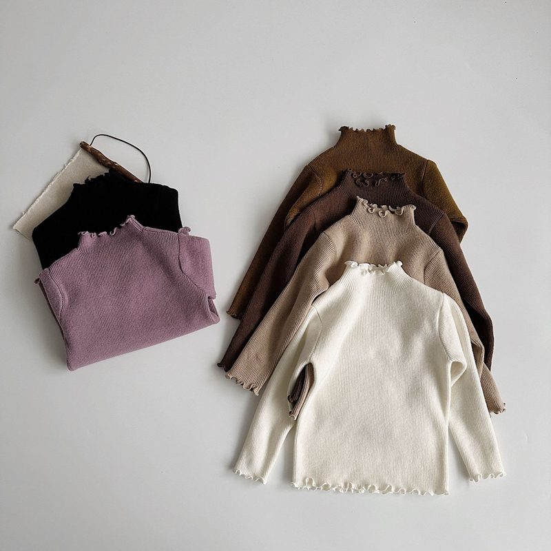ins 秋冬新作　子供服　タートルネック　長袖Ｔシャツ　インナー　ニット　トップス　キッズ服