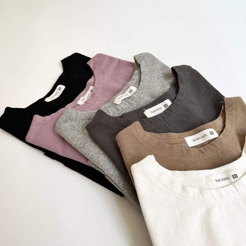 ins 新作　子供服　コットン100　長袖　Ｔシャツ　インナー　トップス　キッズ服　無地　6色