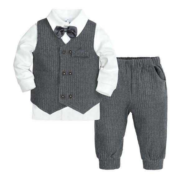 秋　ベビー　3点セット　インナー　ベスト　パンツ　七五三　入園式　セットアップ　男の子　子供服