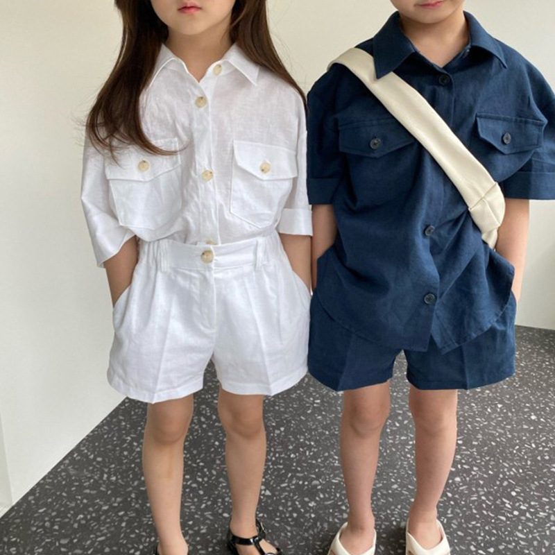 ins 夏新作　ins　ベビー服　セットアップ　半袖シャツ　ショートパンツ　子供服　可愛い　2点セット