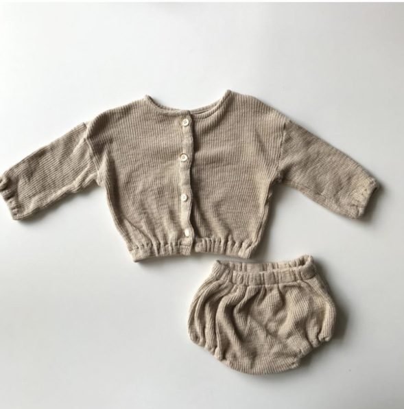 ins 秋新作　子供服　男女兼用　ニット　セットアップ　カーディガン　ブルマー　長袖　可愛い　おしゃれ