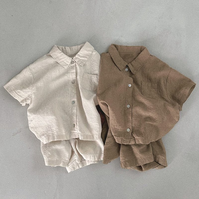 ins 夏新作　ins　ベビー服　セットアップ　半袖シャツ　ショートパンツ　子供服　男女兼用　2点セット