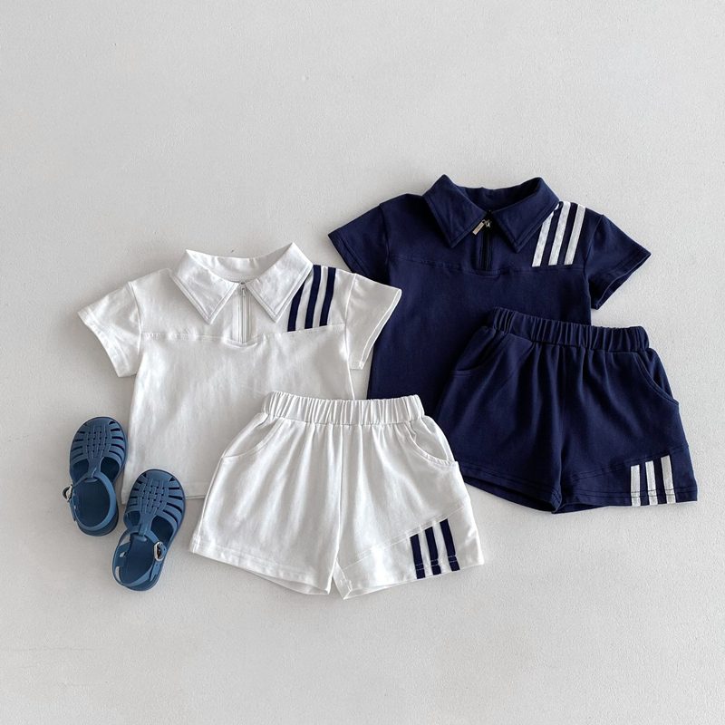 ins 夏新作　子供服　スポーツウェア　セットアップ　半袖　Tシャツ　ショートパンツ　男女兼用　普段着